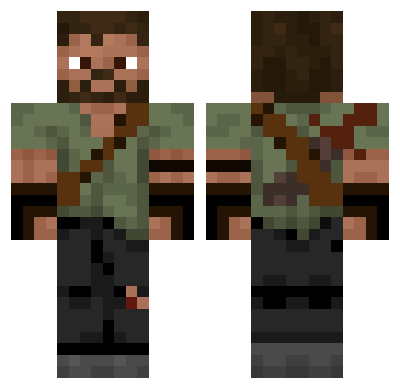 Yannickwalther Minecraft skin, front and back view