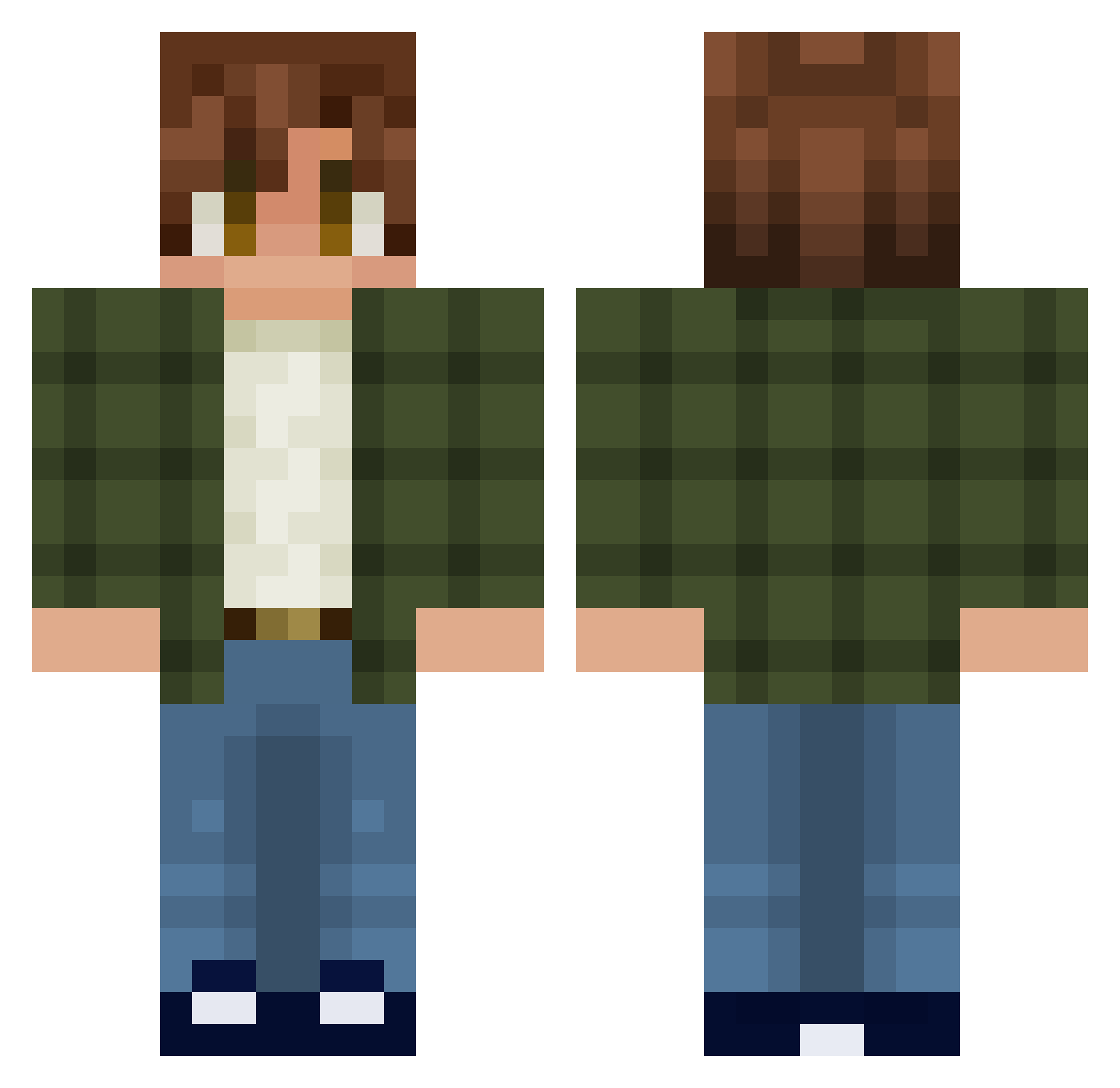 Stever2581 Minecraft skin, front and back view