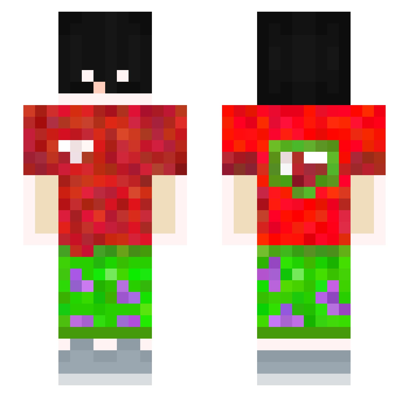 sdayno Minecraft skin, front and back view