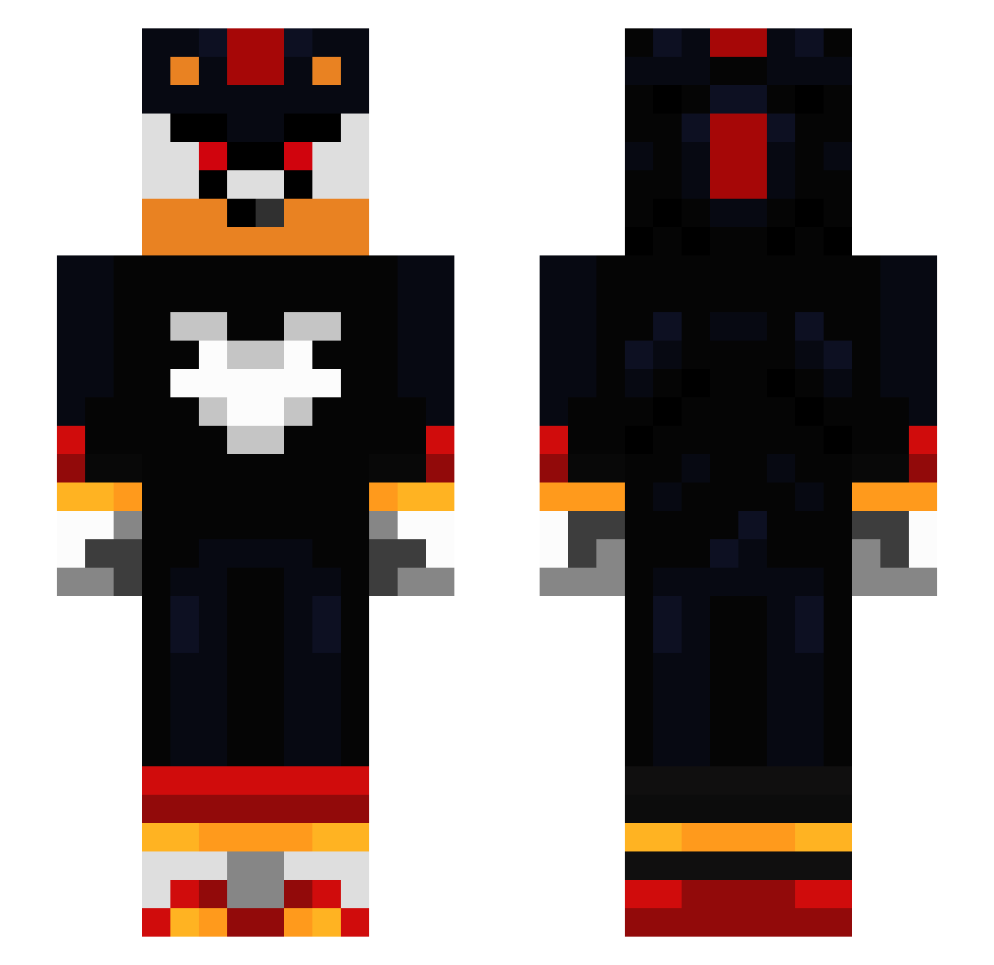squidnerder Minecraft skin, front and back view