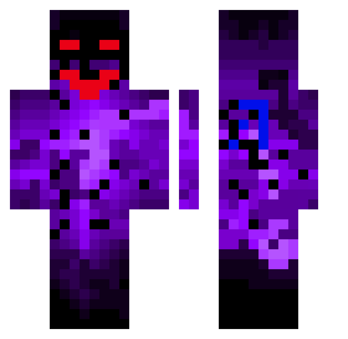 WiktorPL10 Minecraft skin, front and back view