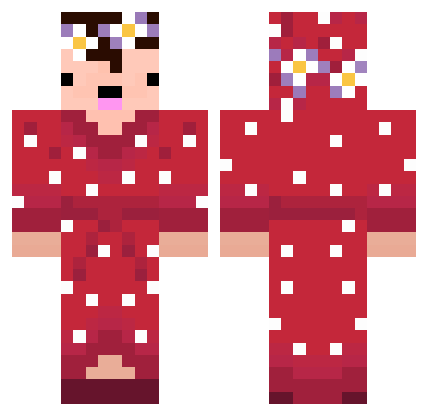 shinguard Minecraft skin, front and back view