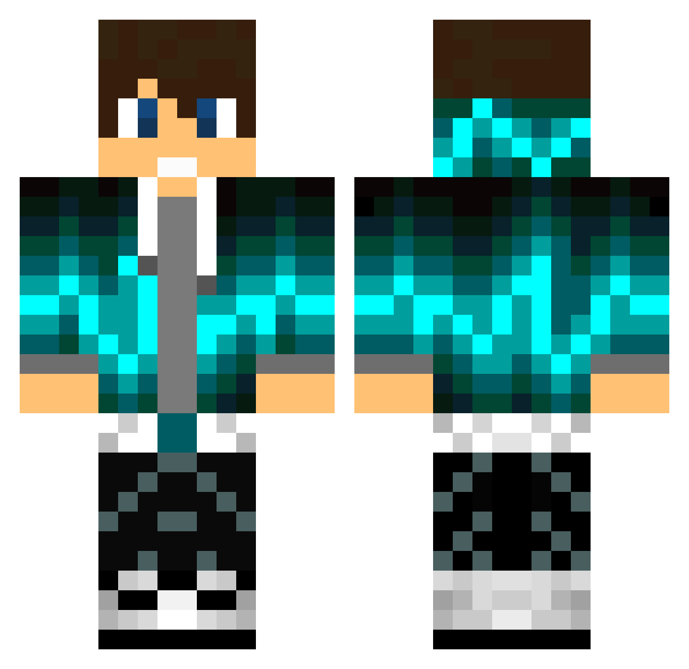 1Proz Minecraft skin, front and back view