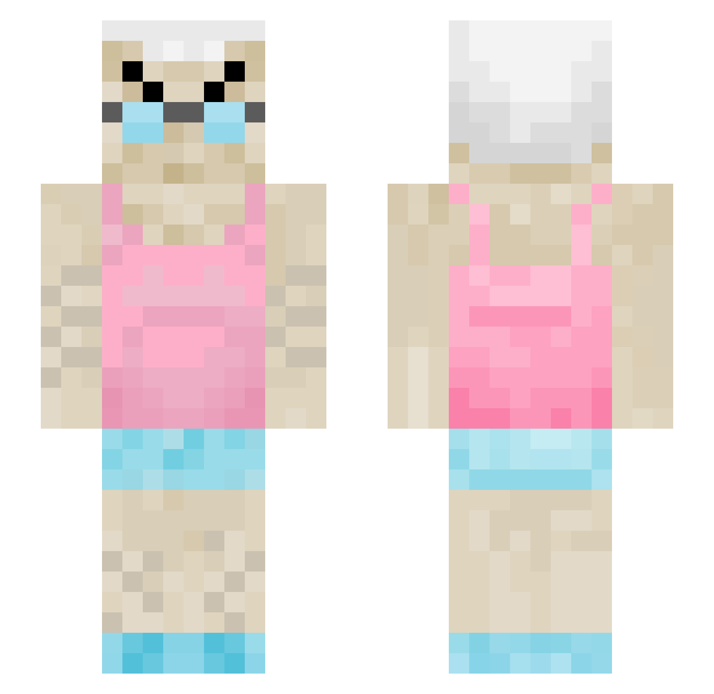 Chiaramndn Minecraft skin, front and back view