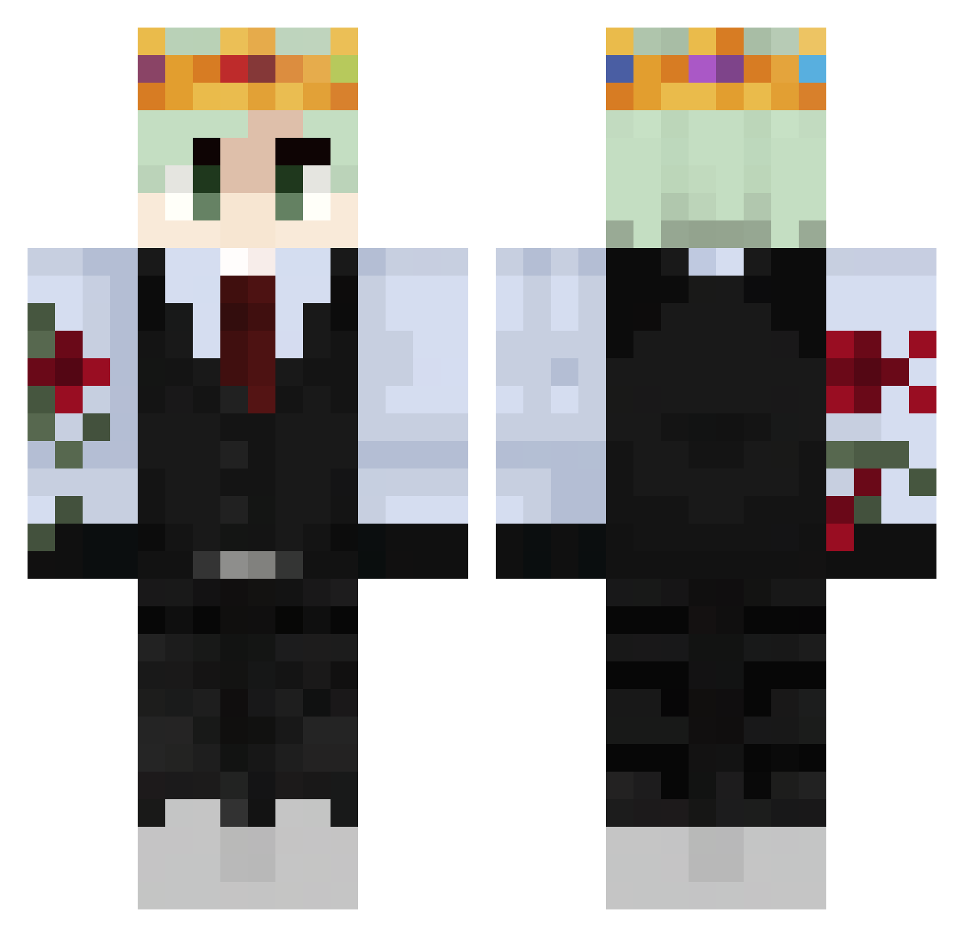zanlior Minecraft skin, front and back view
