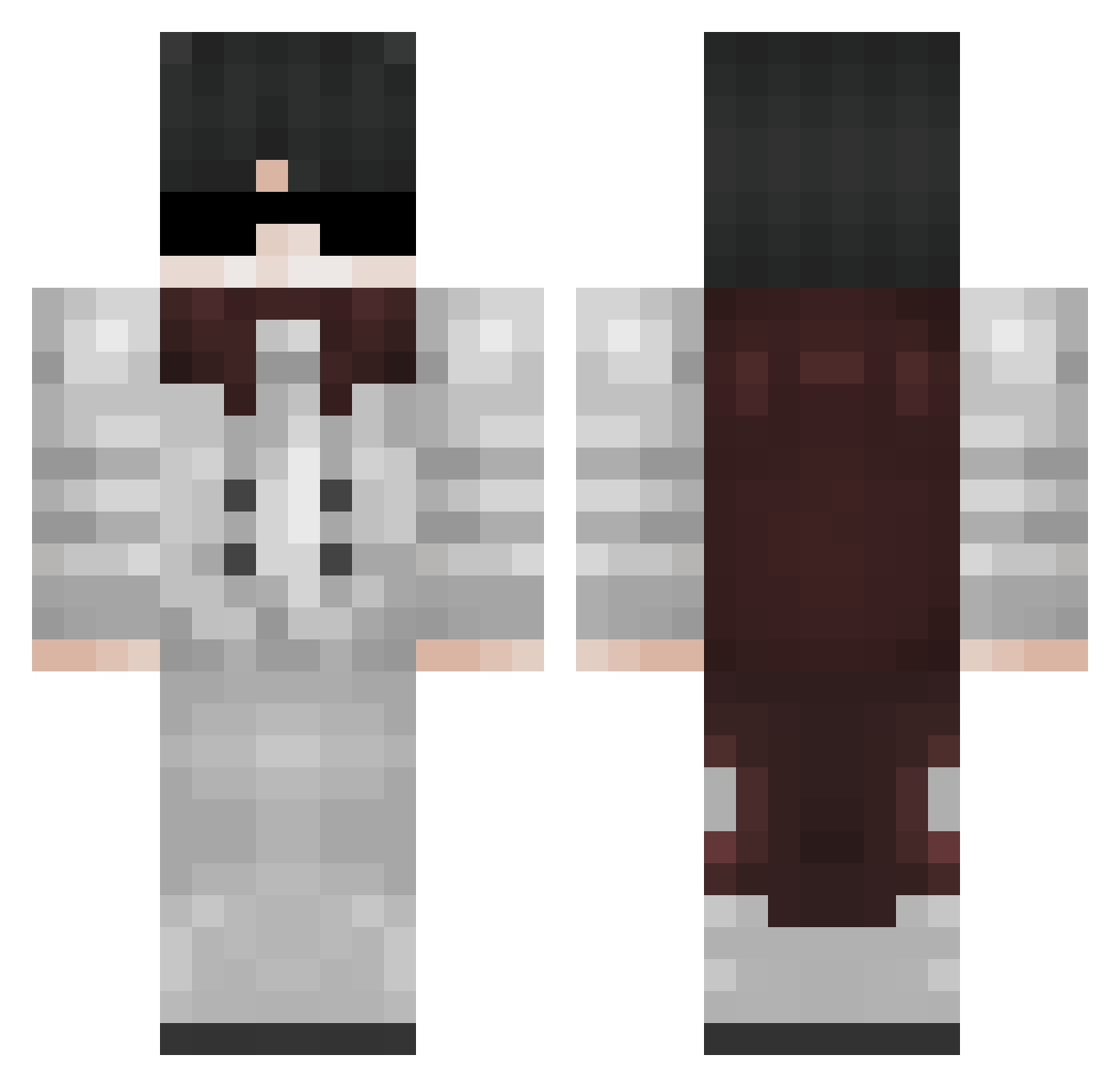 Verruguilla Minecraft skin, front and back view