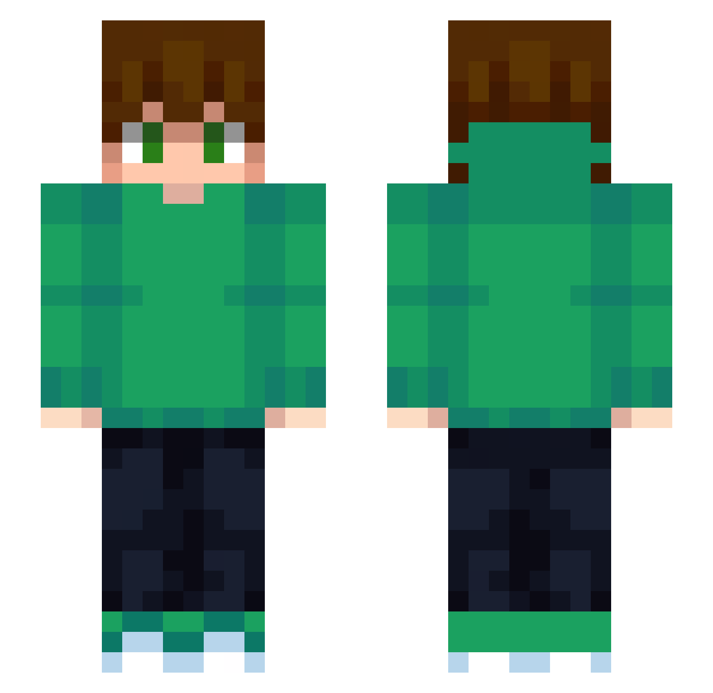 Datrixy Minecraft skin, front and back view