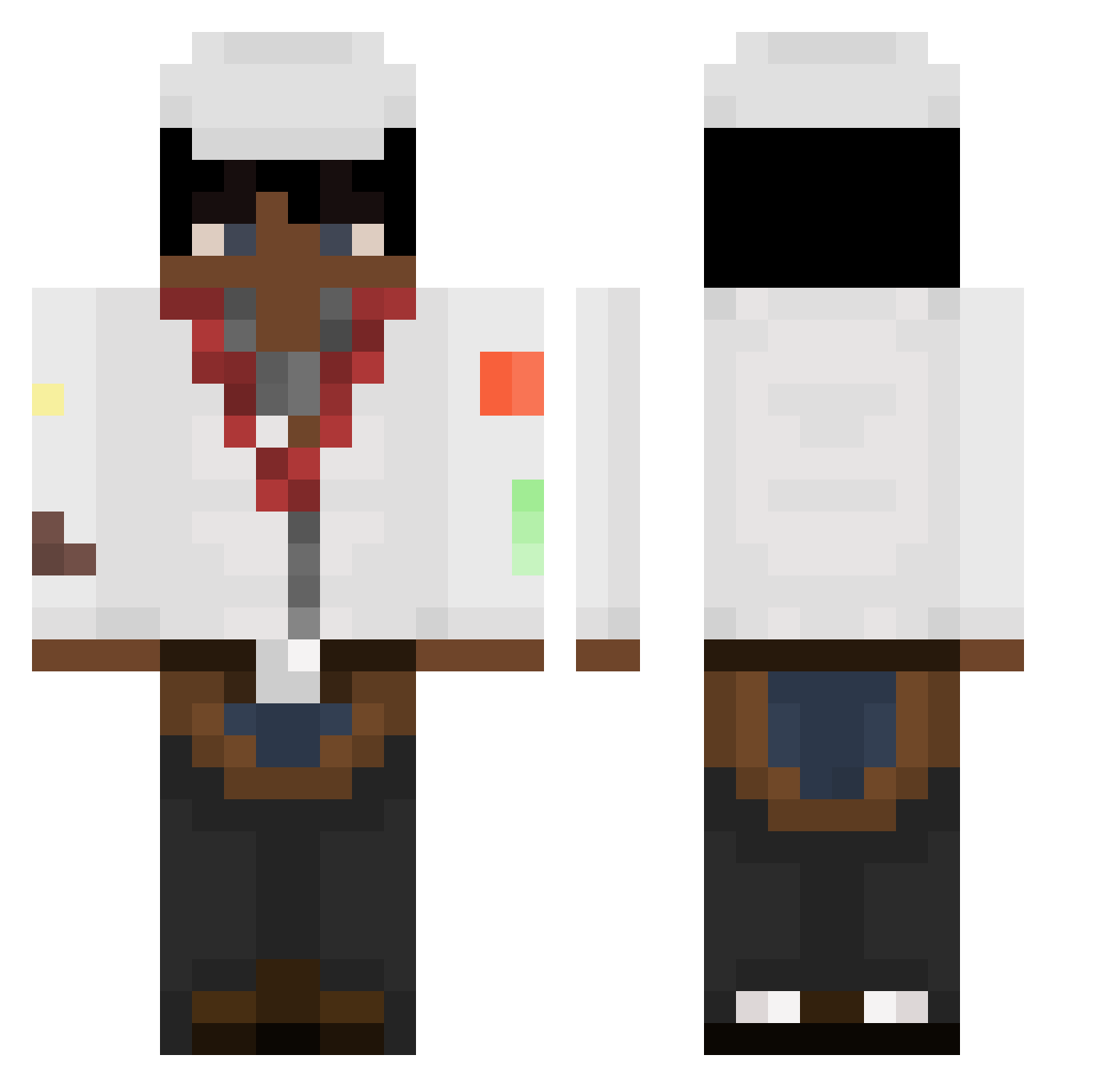 VICNYC88 Minecraft skin, front and back view