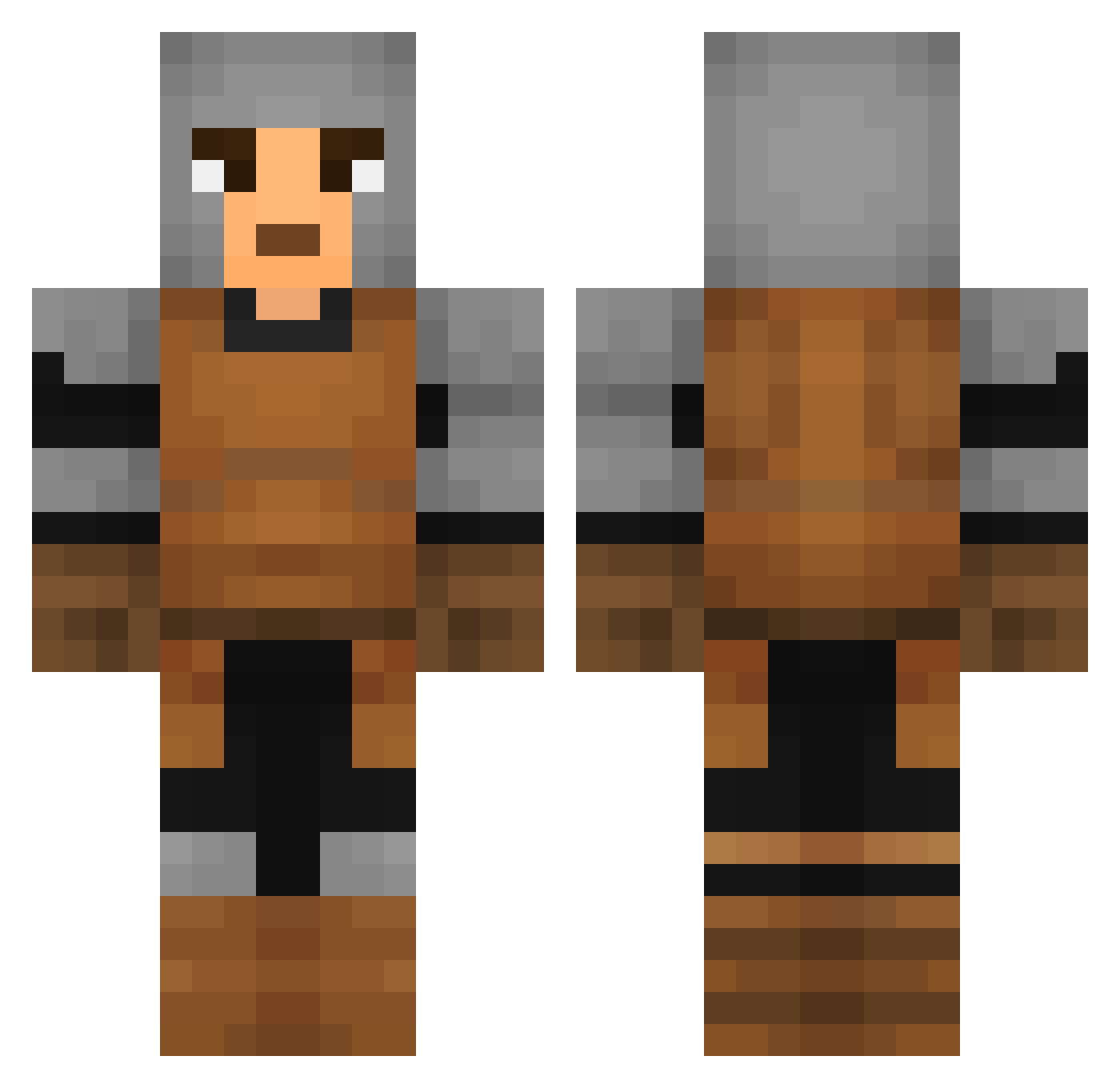guyfinder Minecraft skin, front and back view