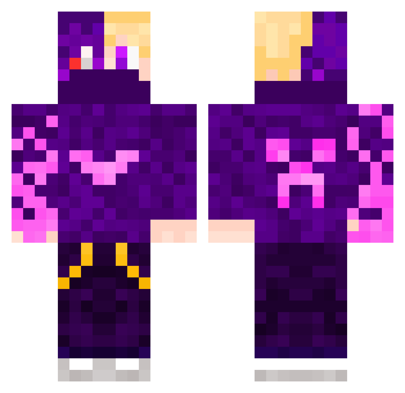 Shad0flame Minecraft skin, front and back view