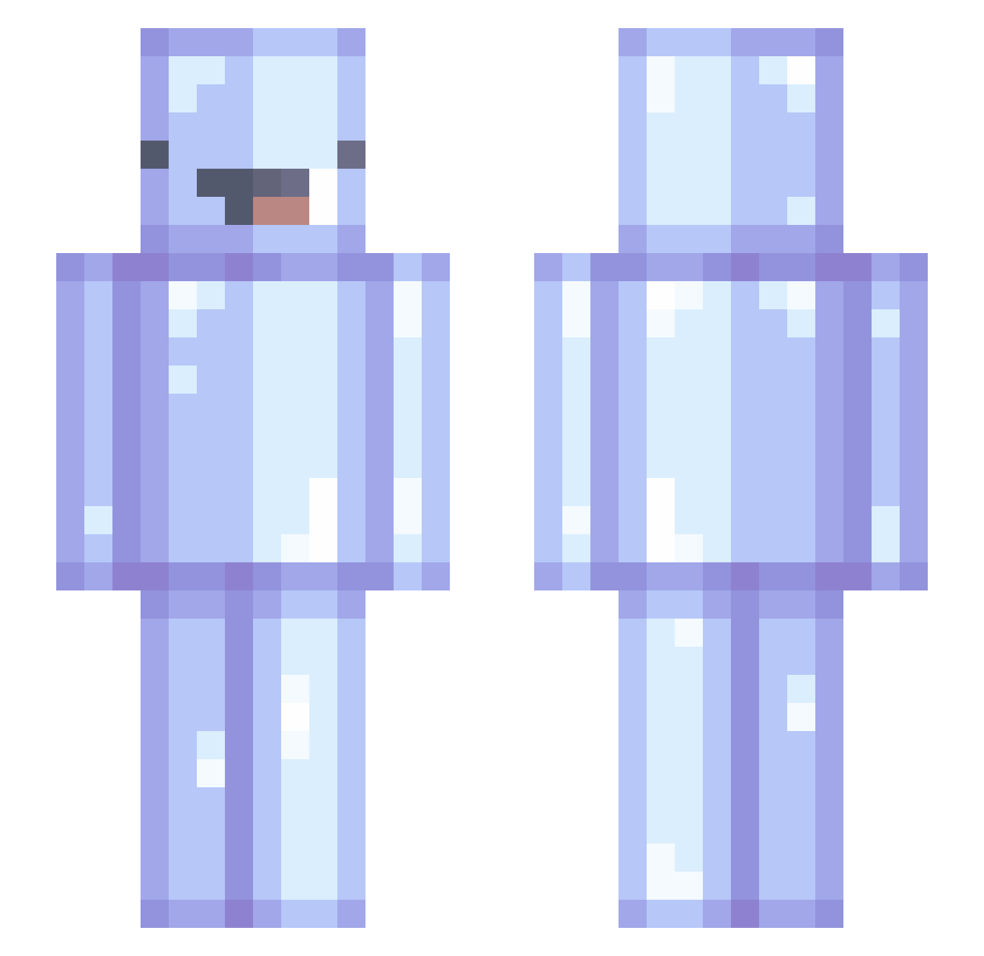 Synchronic Minecraft skin, front and back view