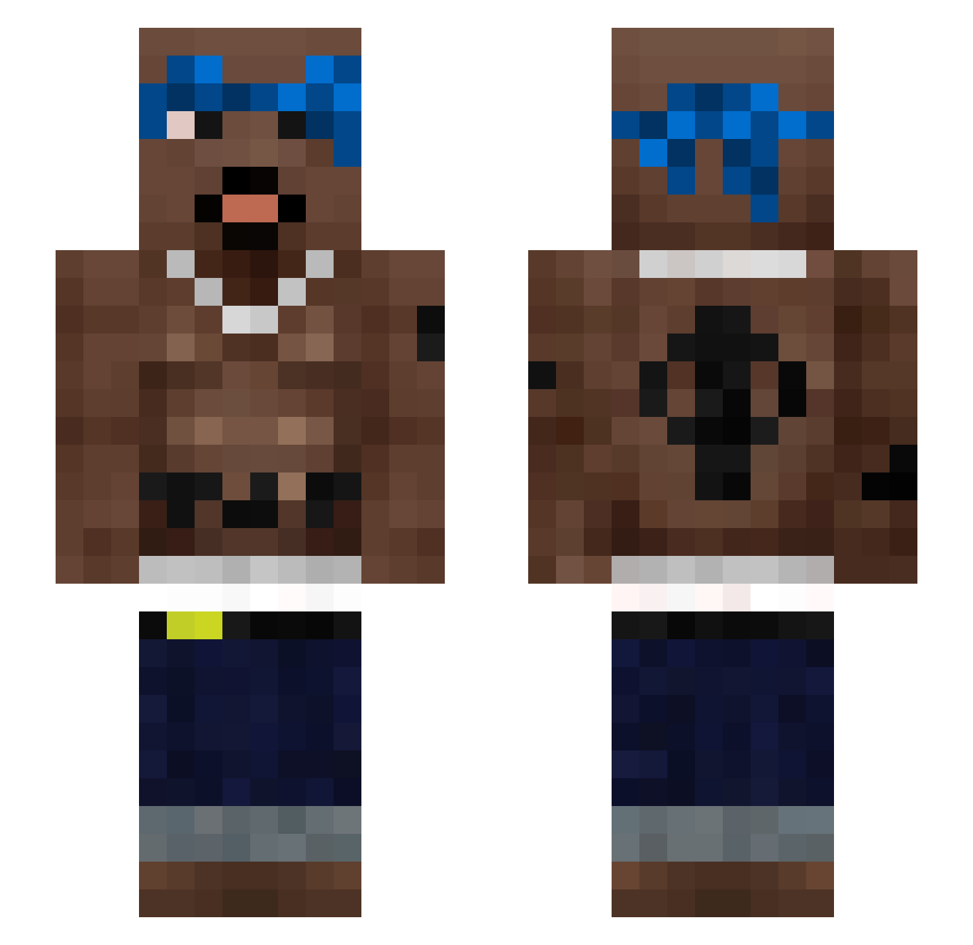 Cornakkia Minecraft skin, front and back view