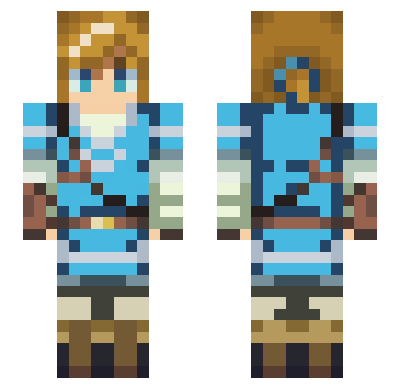 TheTwigler Minecraft skin, front and back view