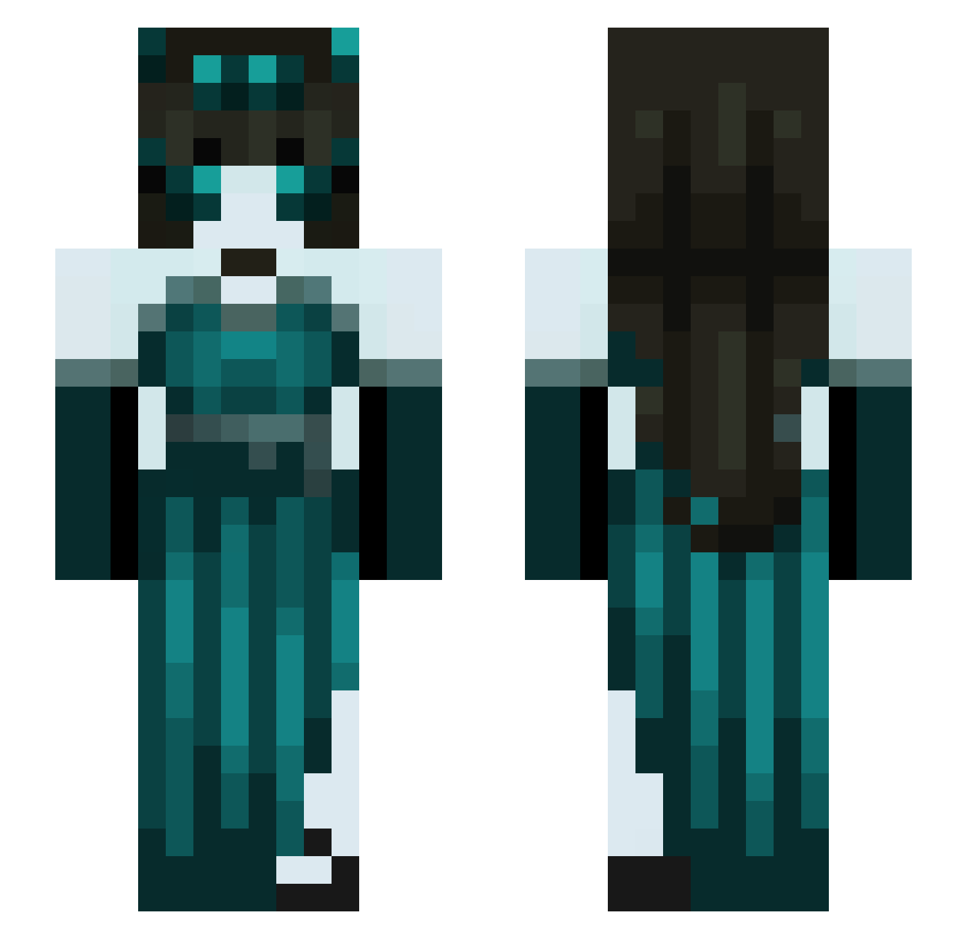 PrimalisThe2nd Minecraft skin, front and back view