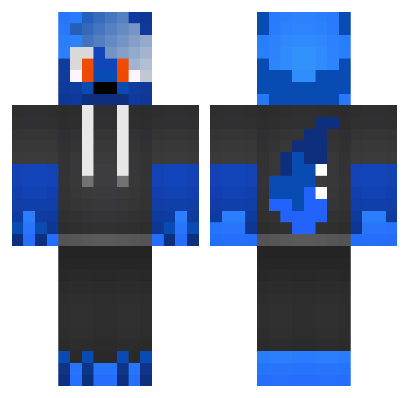 RdFireDragon Minecraft skin, front and back view