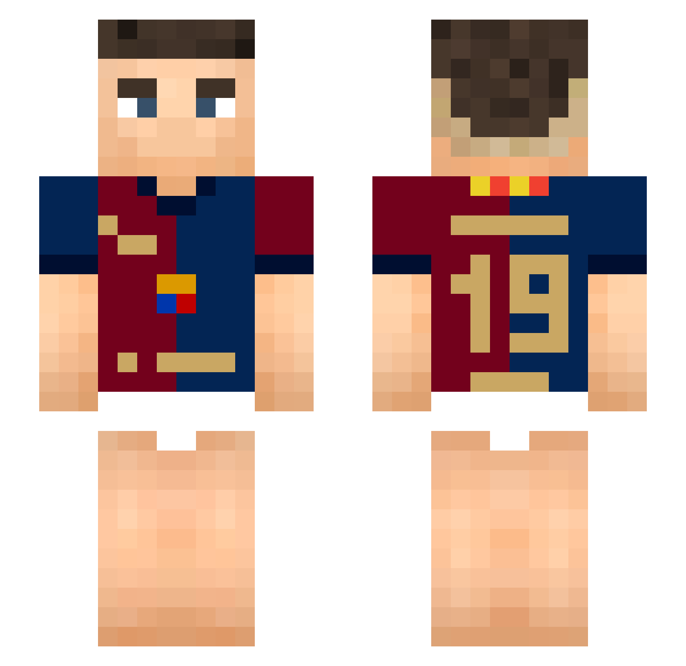 PupeZZ Minecraft skin, front and back view