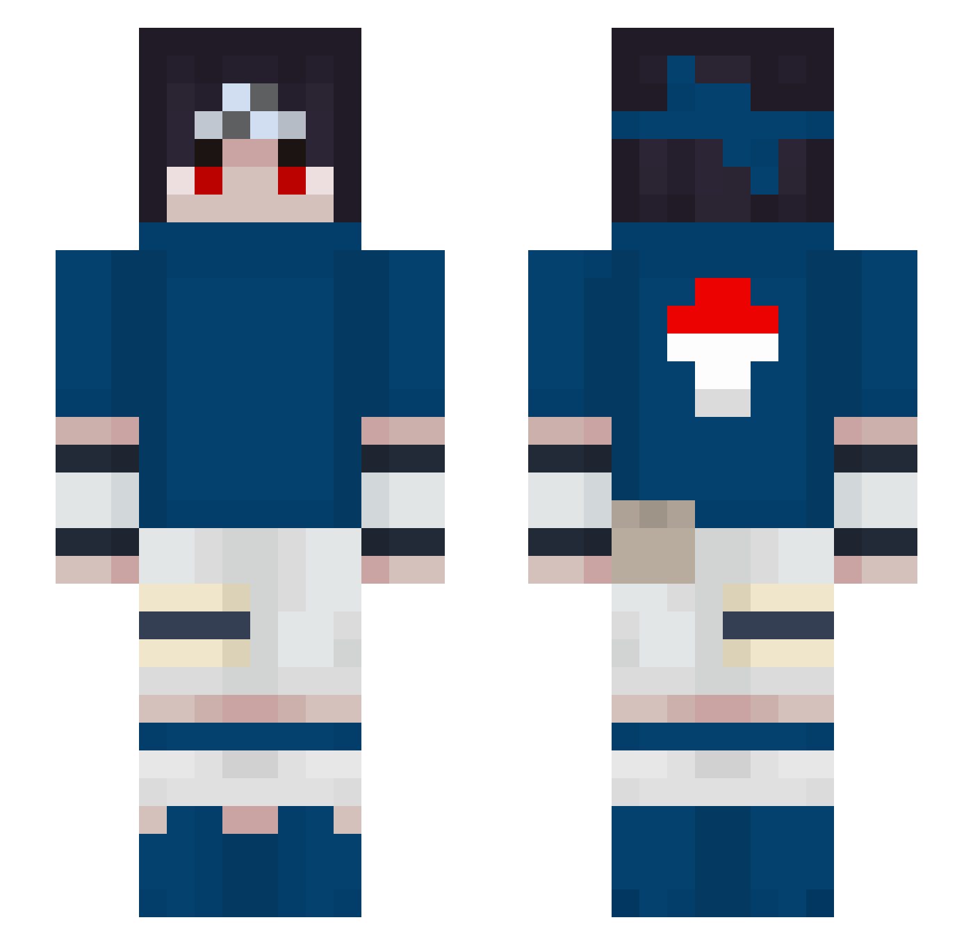 Rhoyz Minecraft skin, front and back view
