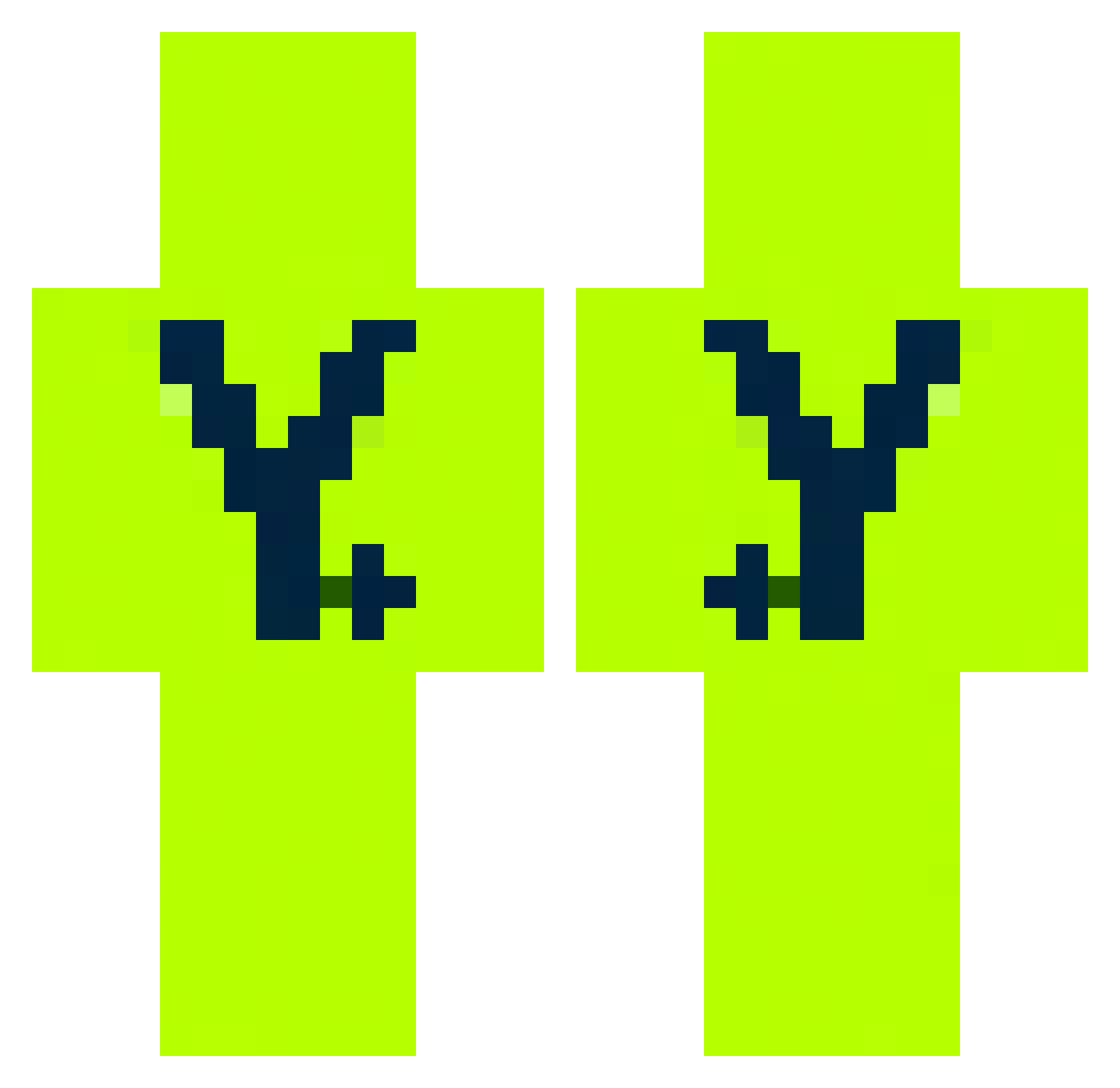 Sonka Minecraft skin, front and back view