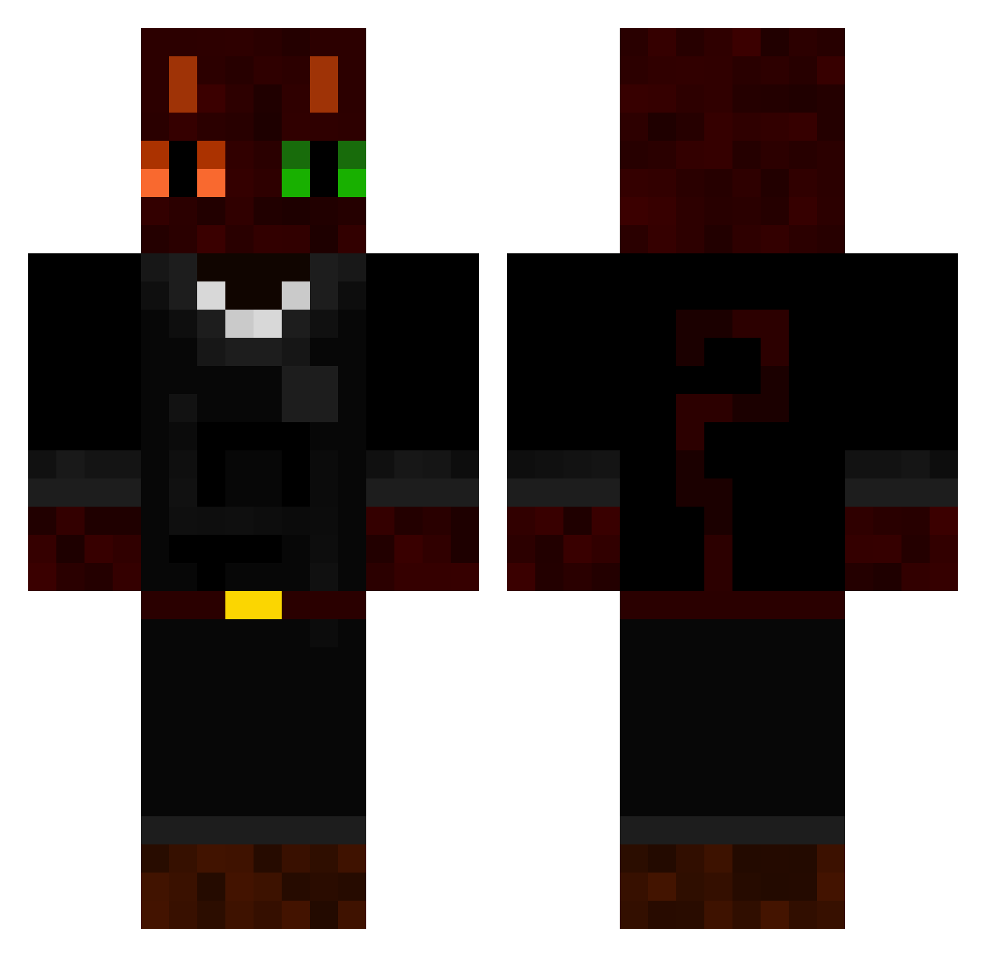 Shamuraii_gaming Minecraft skin, front and back view