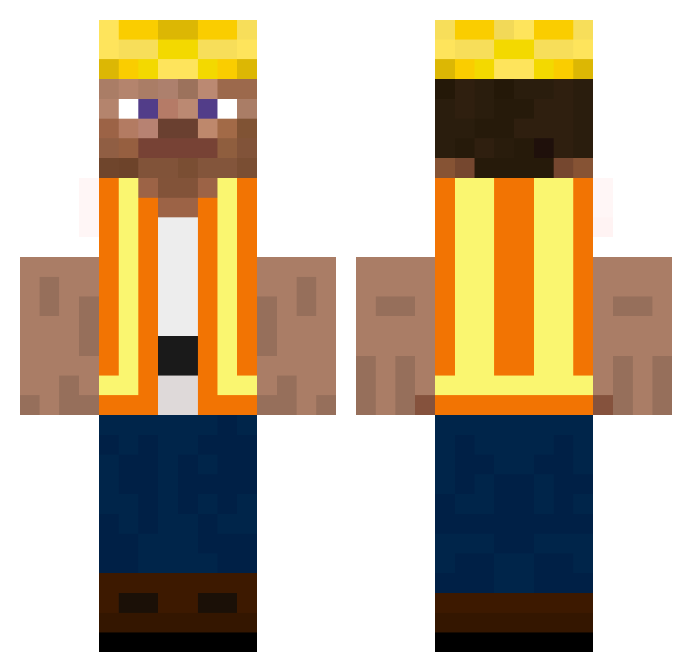 hpbp Minecraft skin, front and back view
