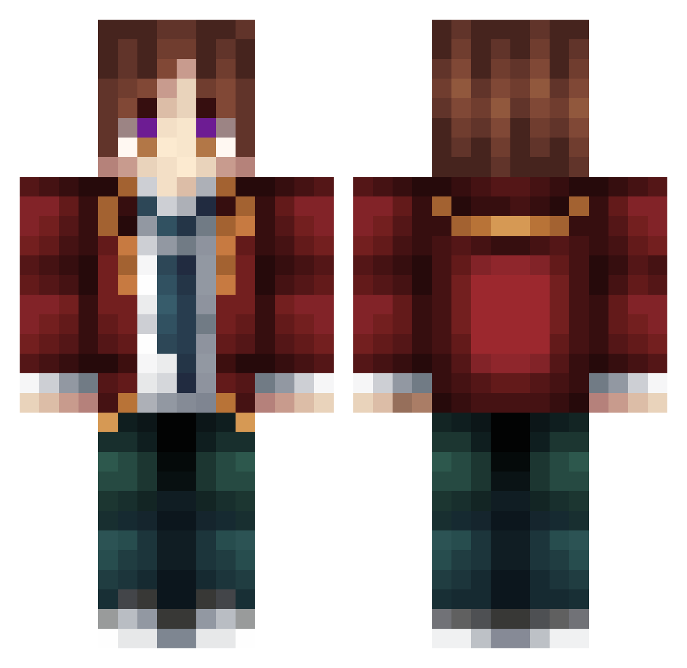 Esketirito Minecraft skin, front and back view