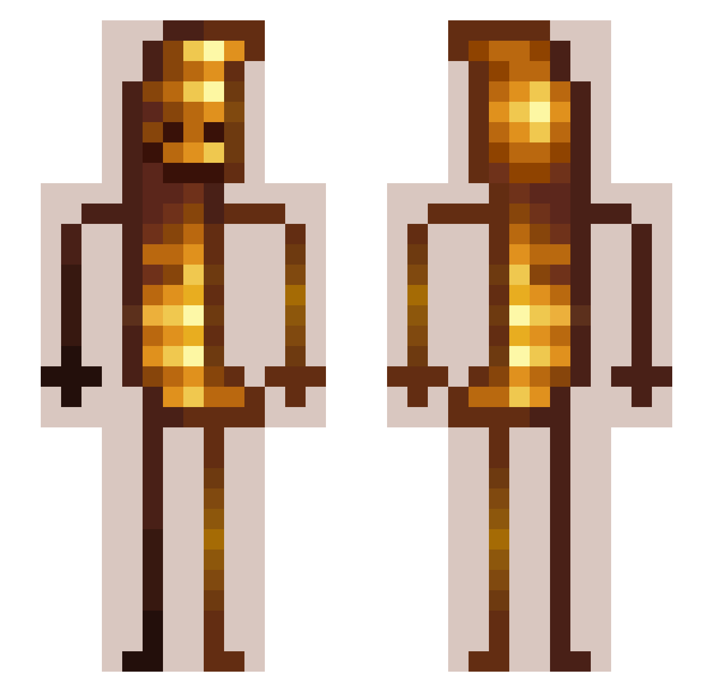 styroporkugel Minecraft skin, front and back view