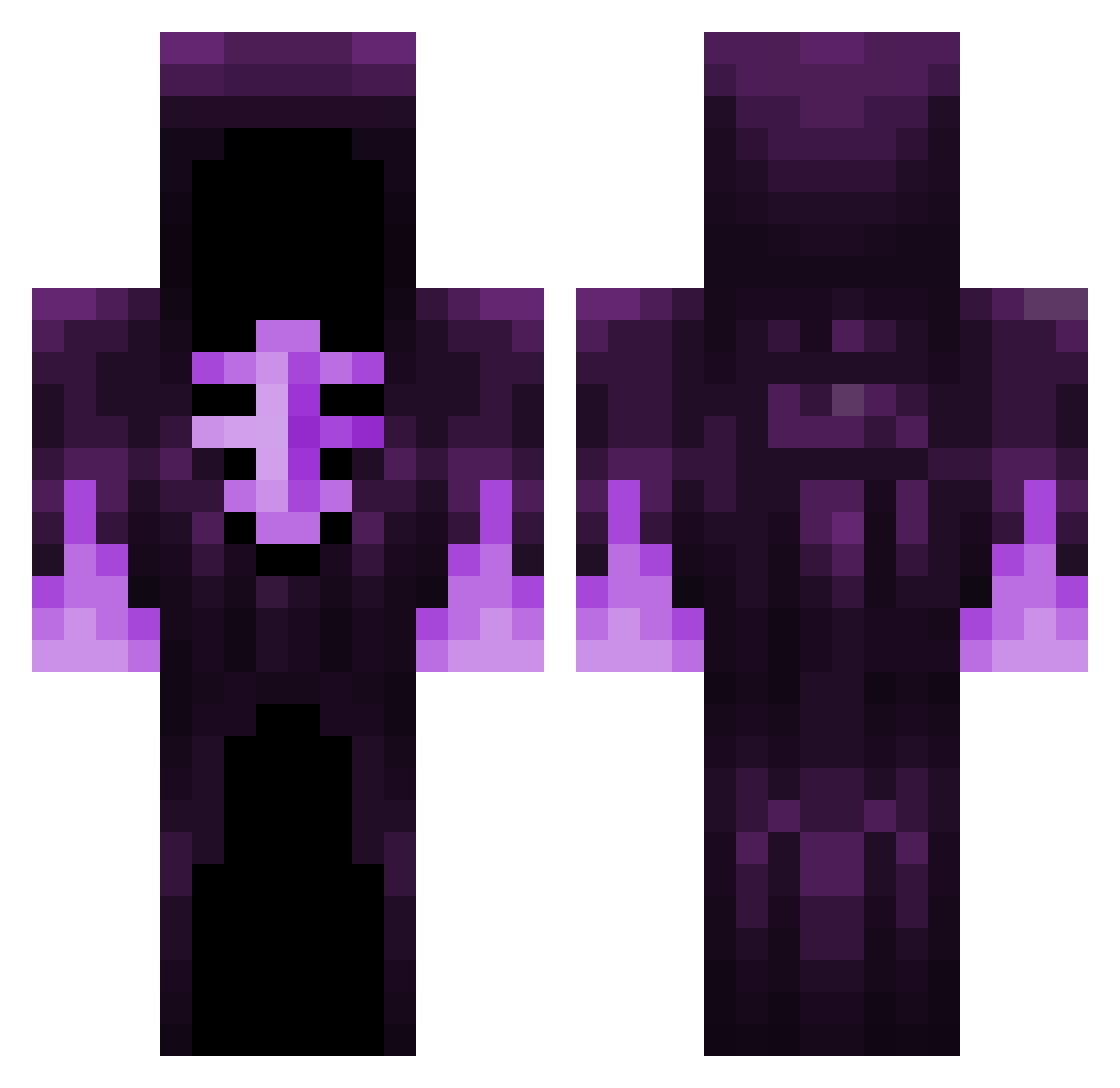 Riskily Minecraft skin, front and back view