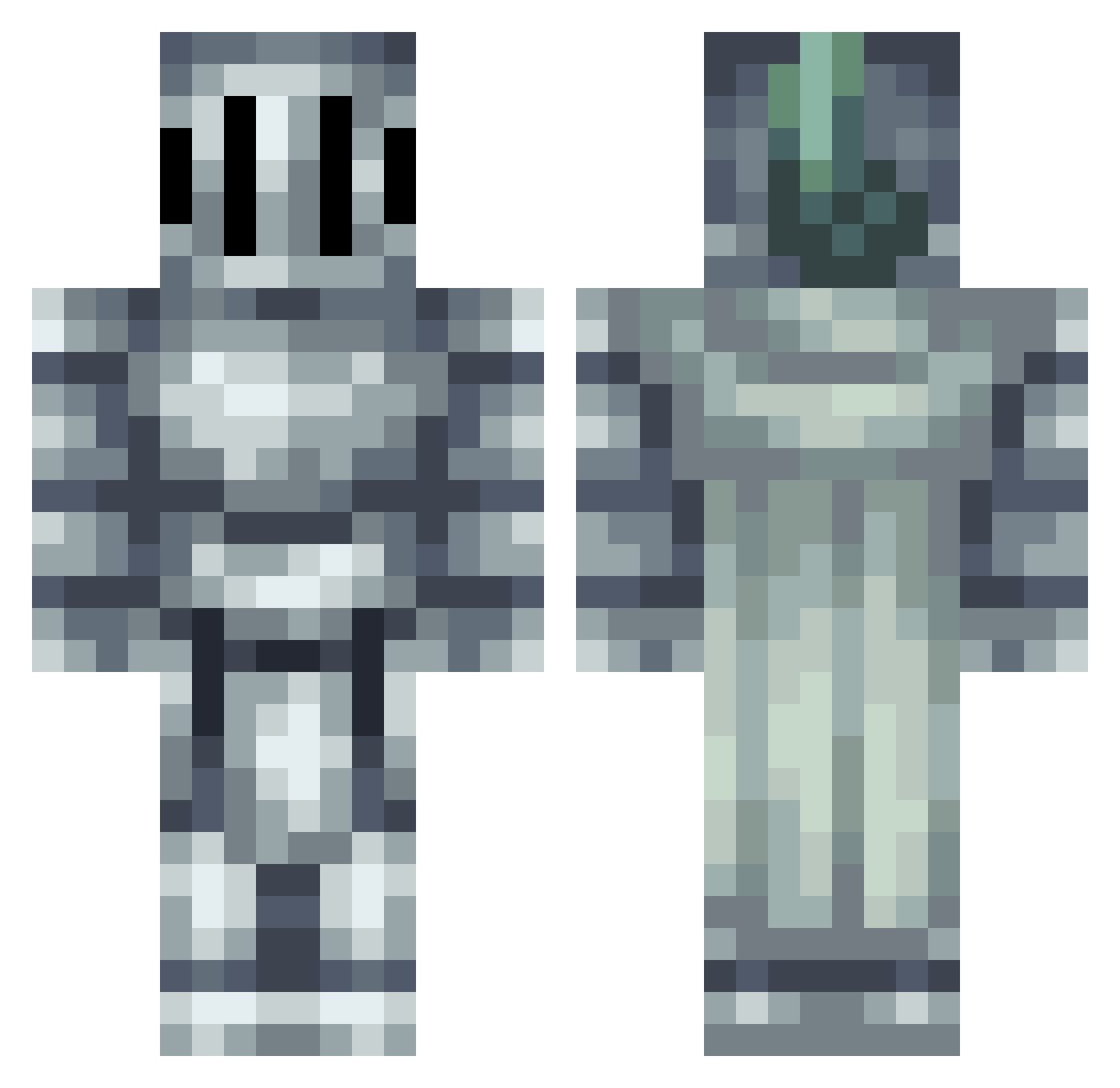TheDestroid Minecraft skin, front and back view