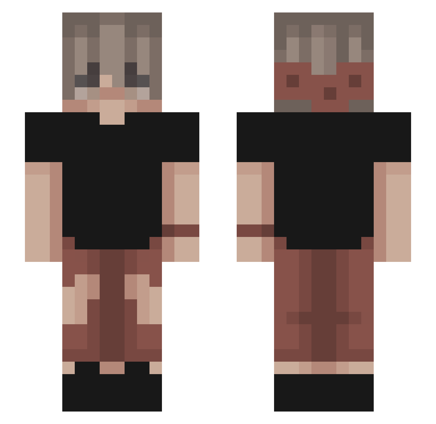 rezov Minecraft skin, front and back view