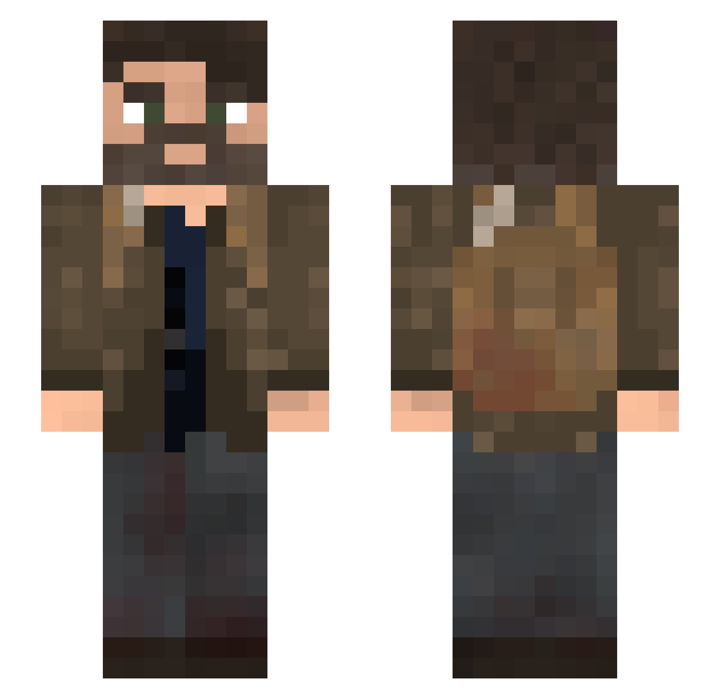 Selm Minecraft skin, front and back view