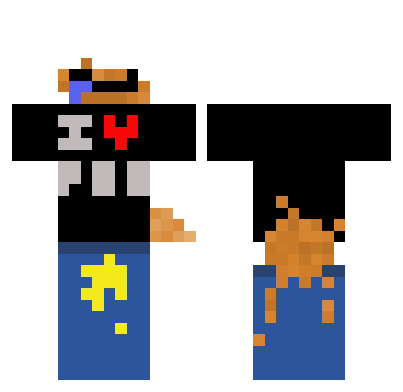 SwagModeGaming Minecraft skin, front and back view