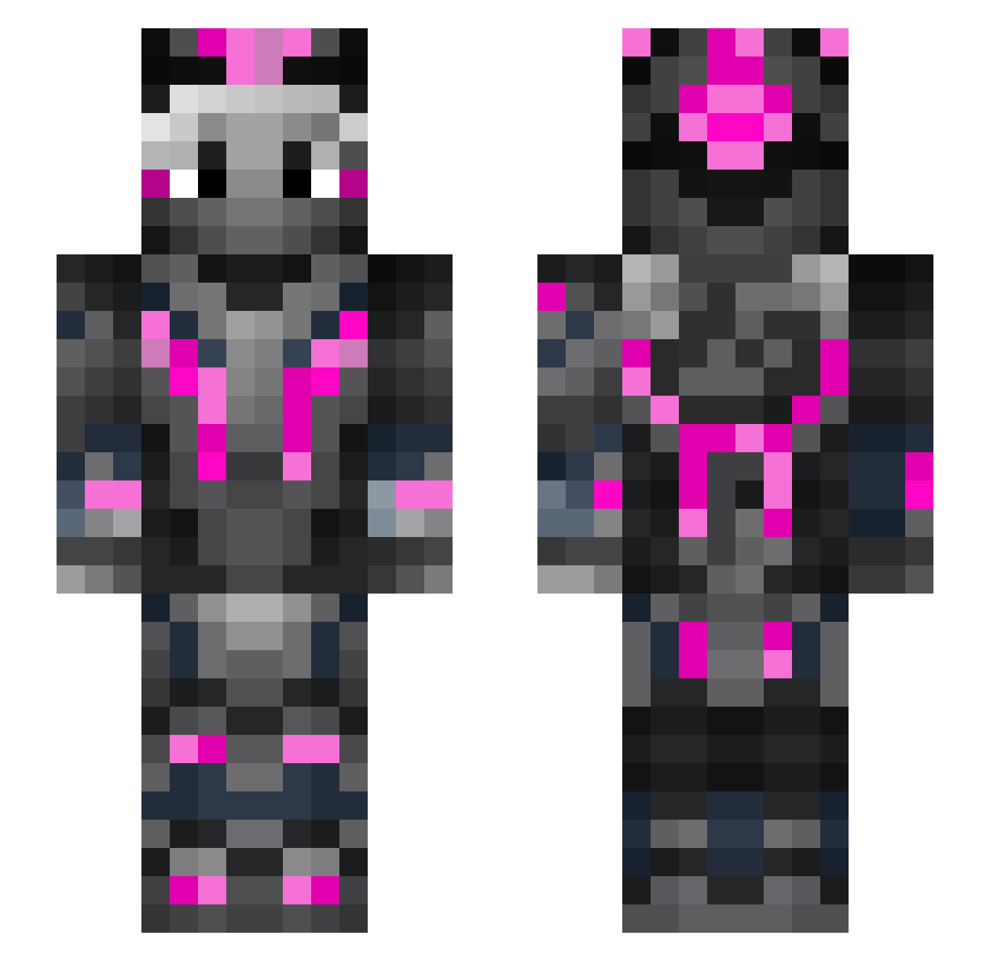 yFury Minecraft skin, front and back view