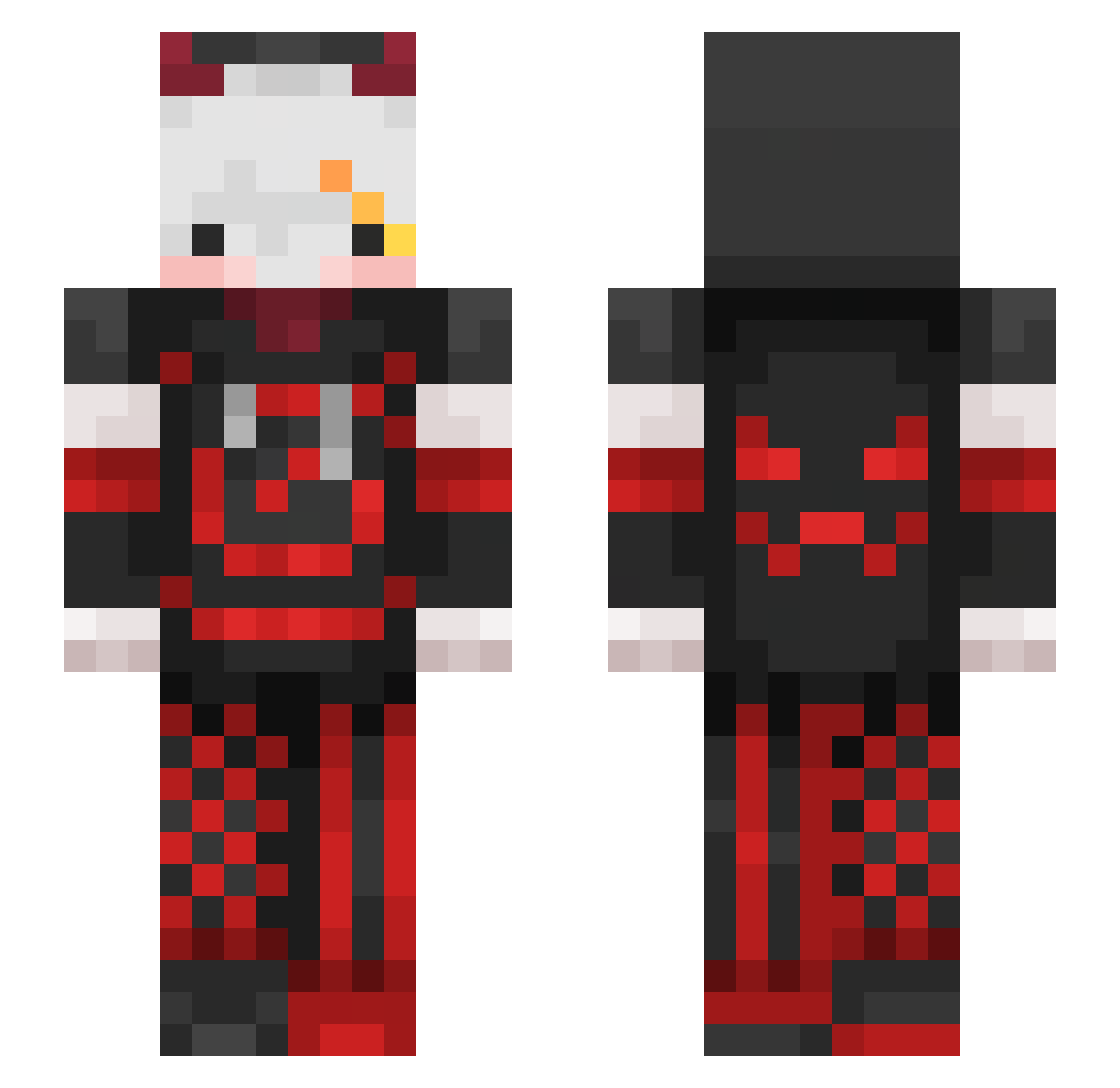 ItzMokaccino Minecraft skin, front and back view