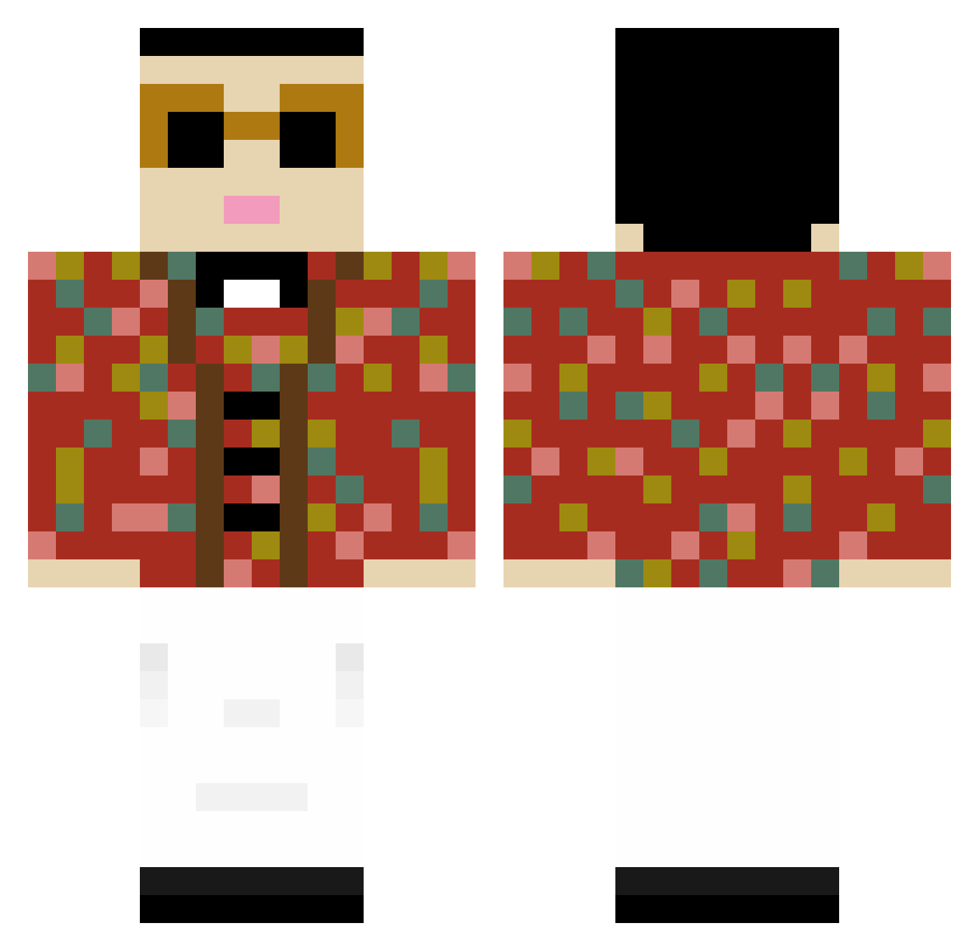UProom Minecraft skin, front and back view