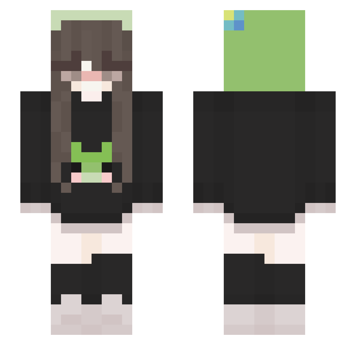 Popka_228 Minecraft skin, front and back view