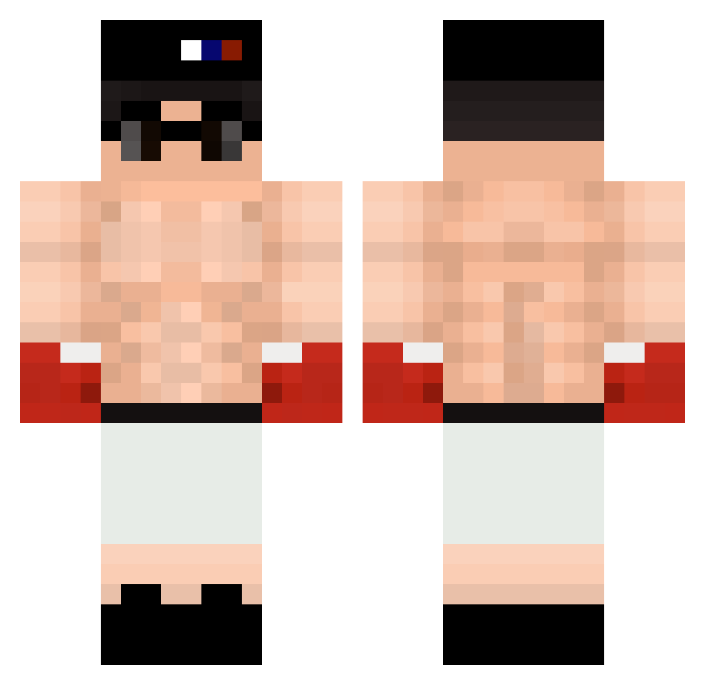 ARMMRA Minecraft skin, front and back view