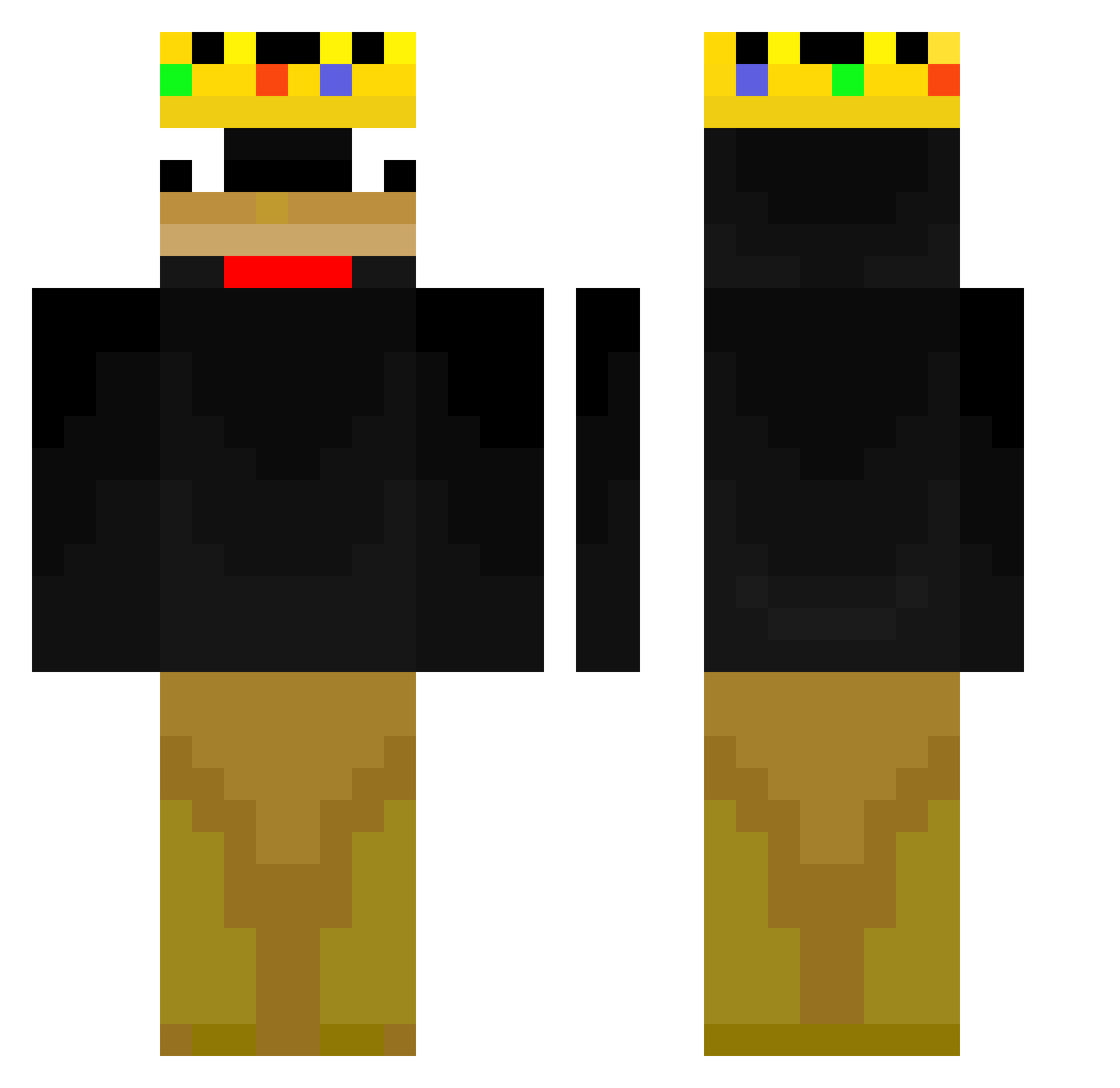 YOPI_1 Minecraft skin, front and back view