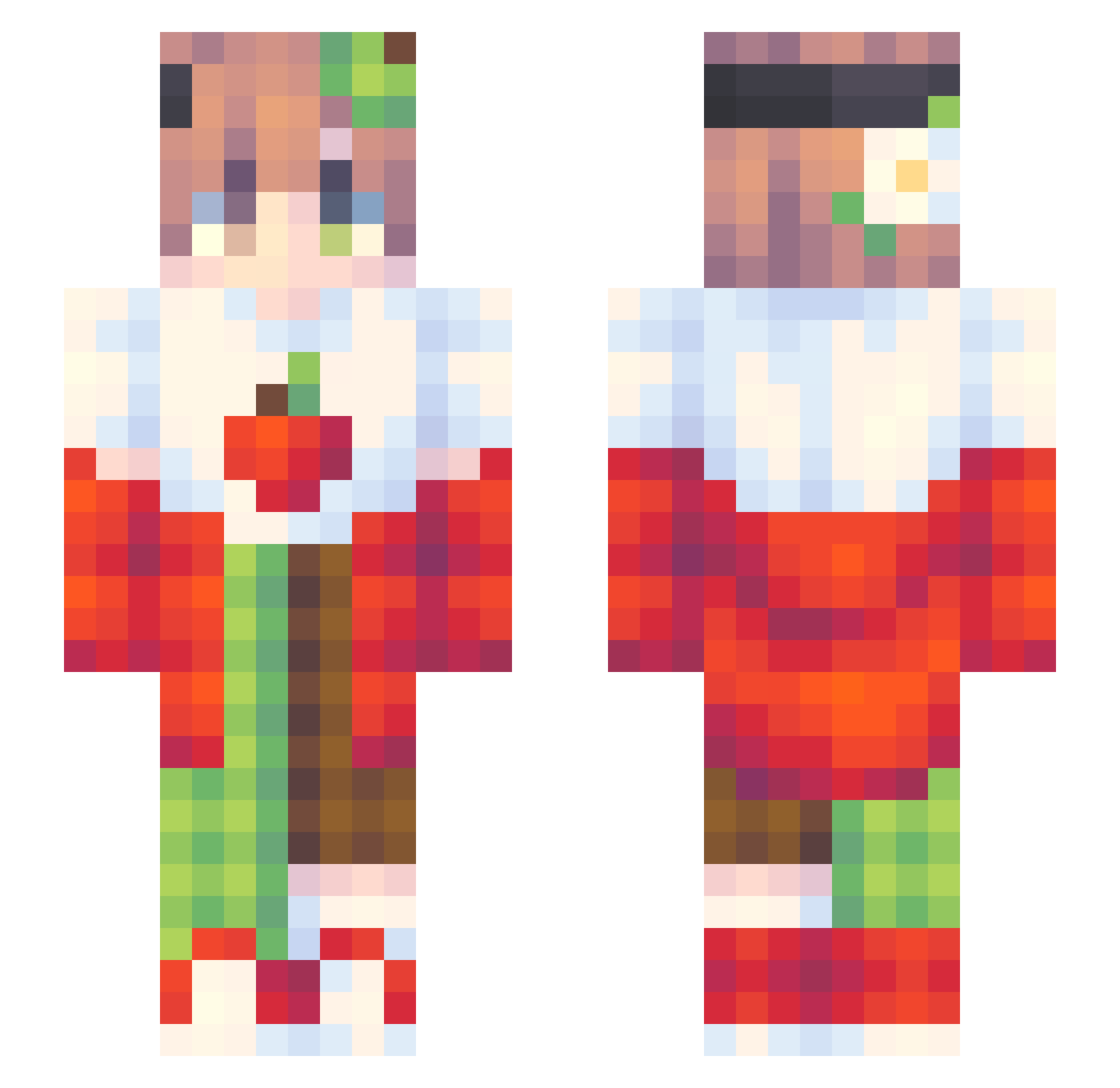 princepink Minecraft skin, front and back view
