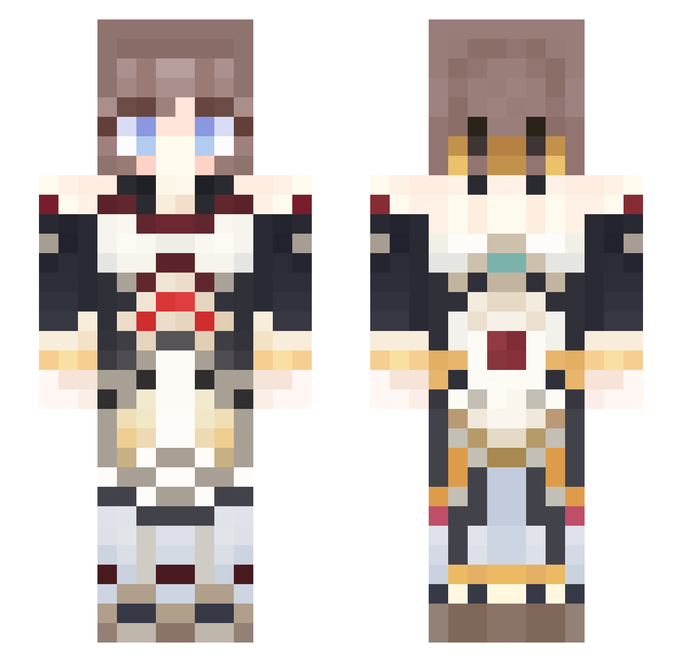 HelioRA900 Minecraft skin, front and back view