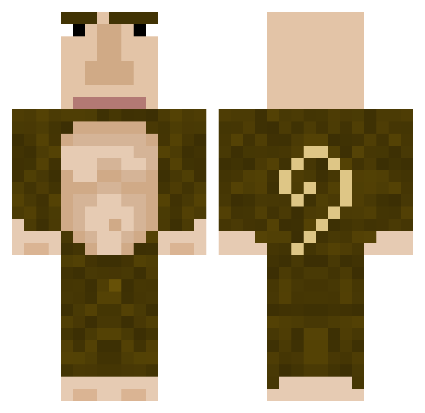 stopjustno Minecraft skin, front and back view