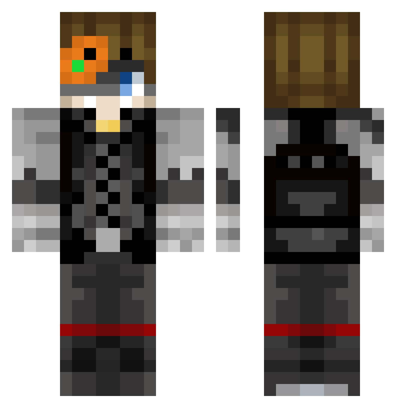 thefoooll Minecraft skin, front and back view