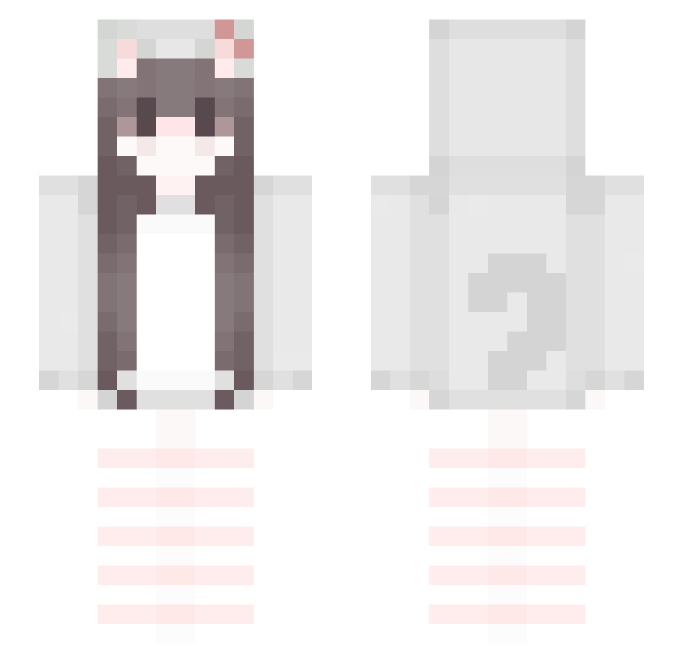 sissy Minecraft skin, front and back view