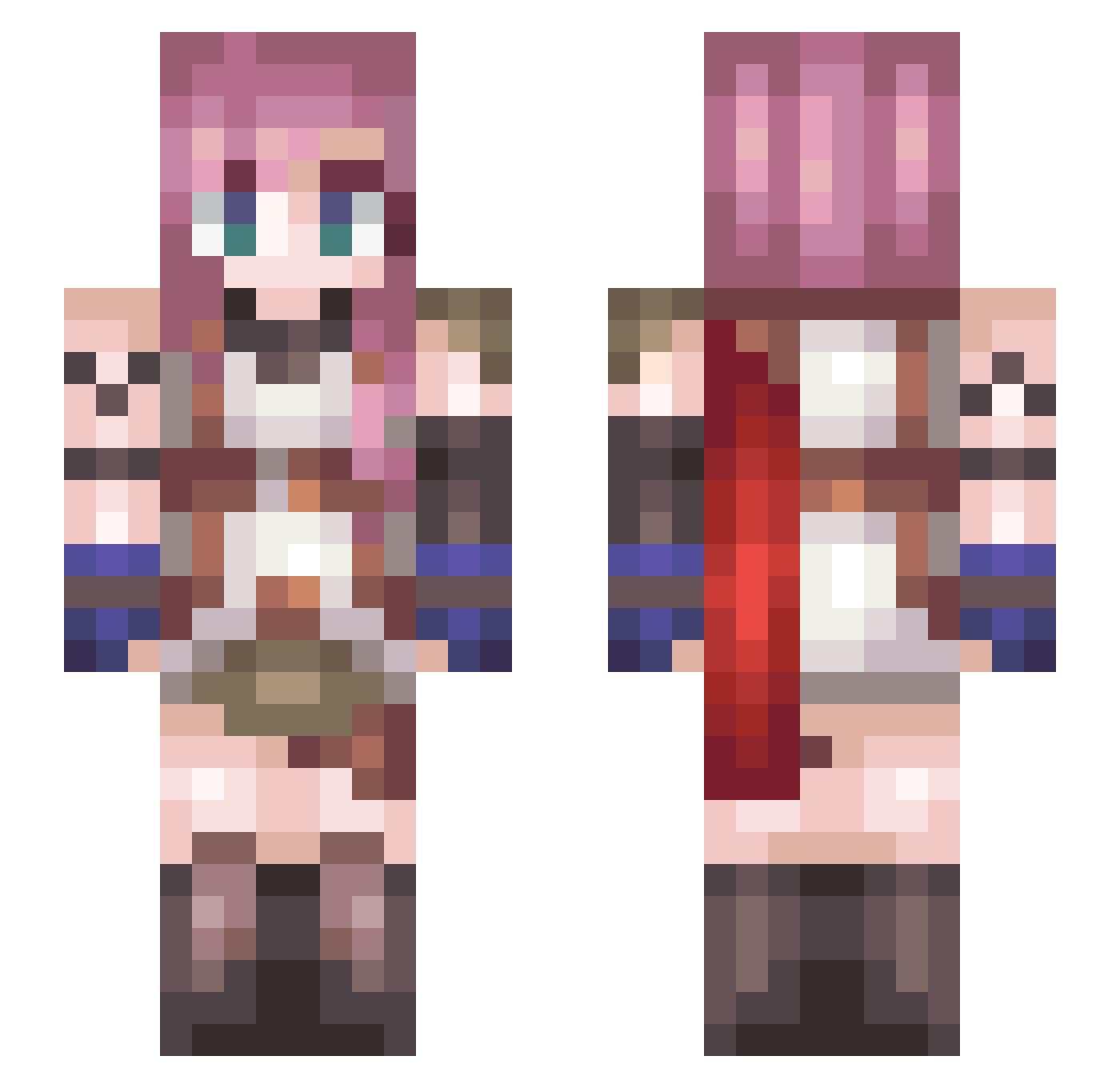 Zenkah Minecraft skin, front and back view
