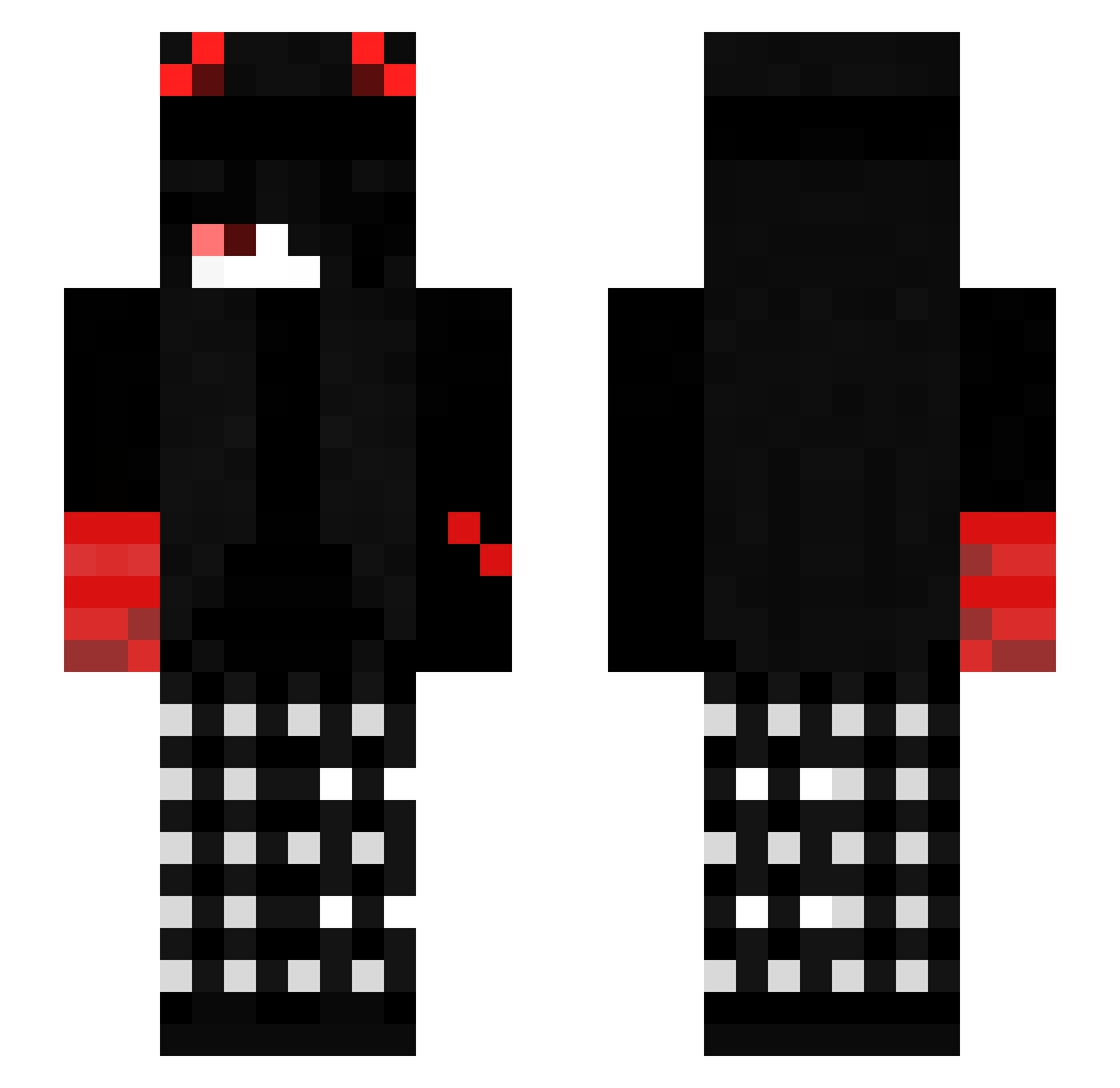 quitik Minecraft skin, front and back view