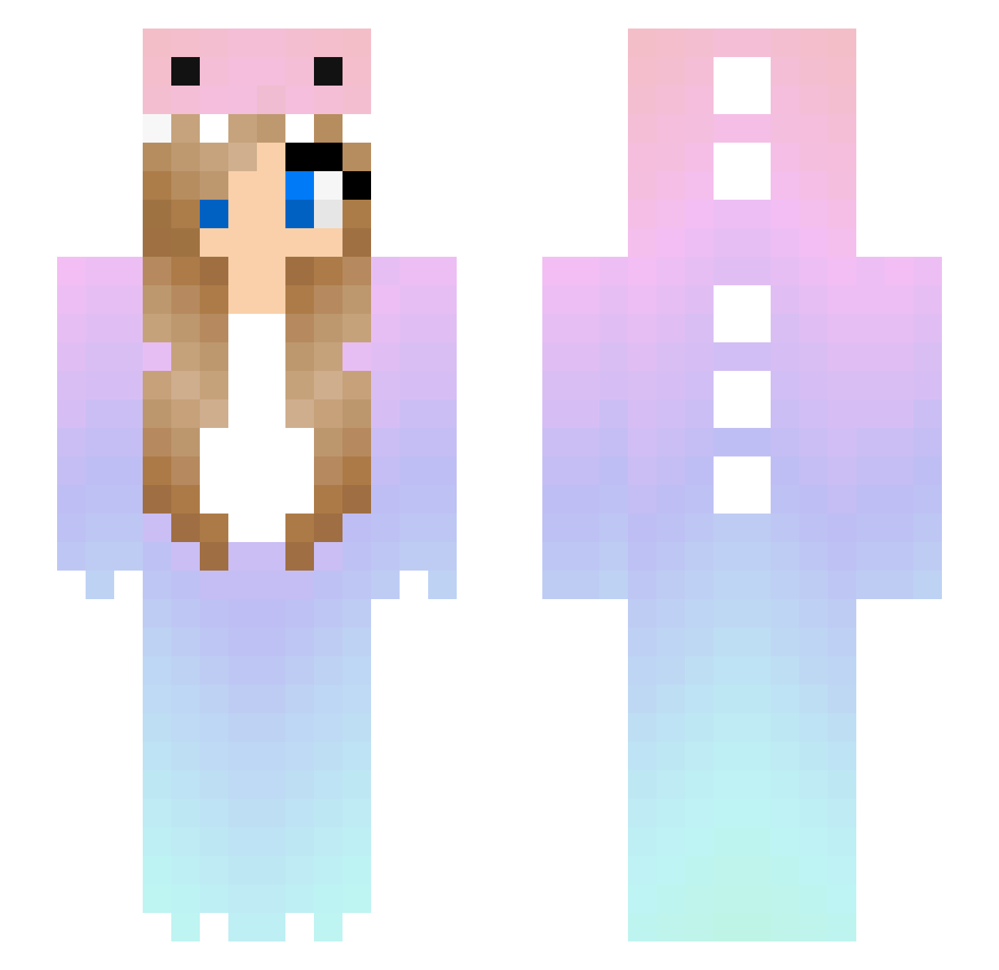 kittyz0mb1eXD Minecraft skin, front and back view