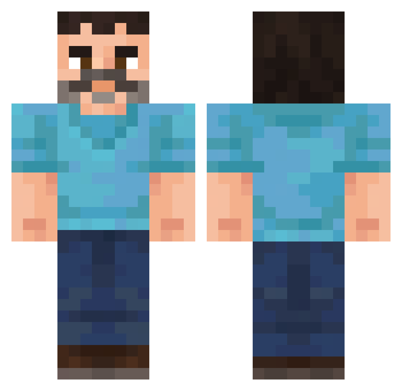 FredbearSavageMC Minecraft skin, front and back view