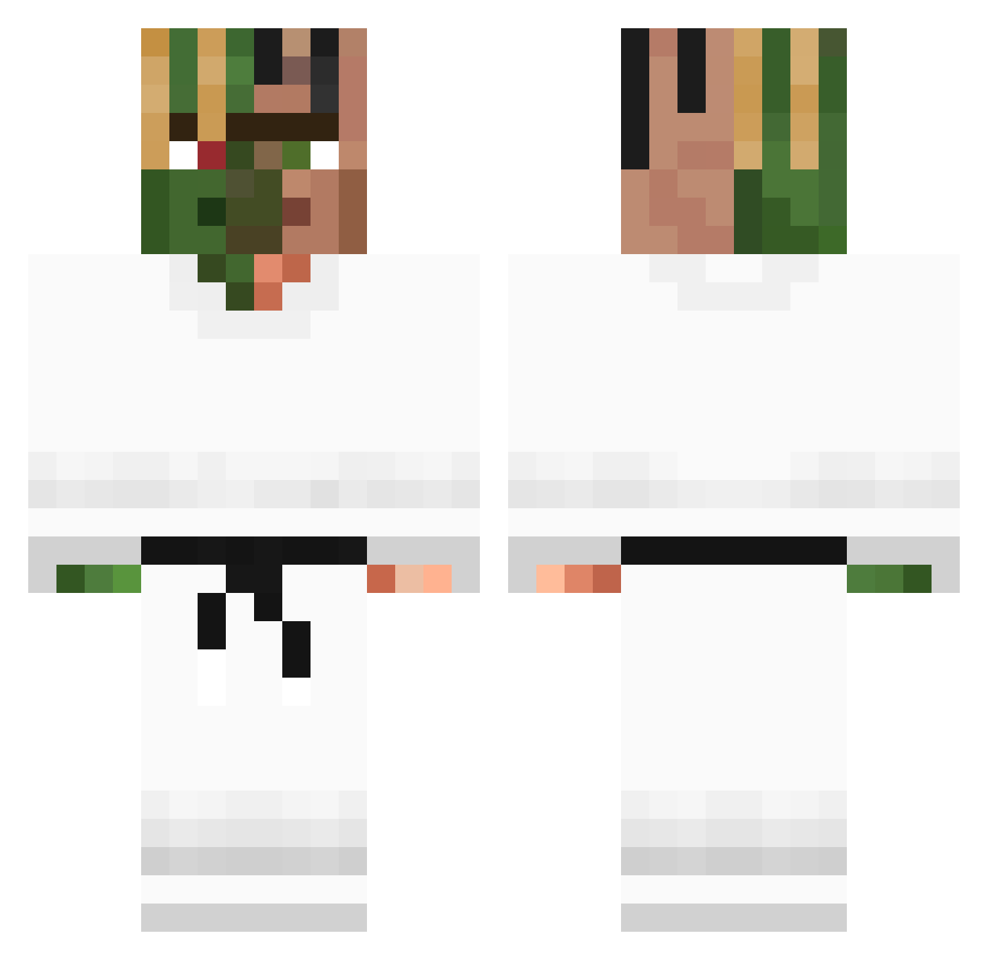 deterred Minecraft skin, front and back view