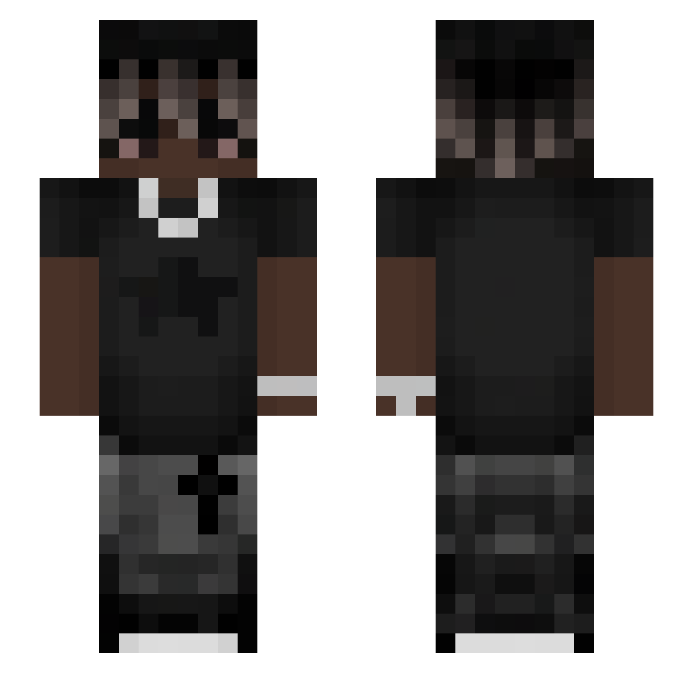 Stxyo Minecraft skin, front and back view