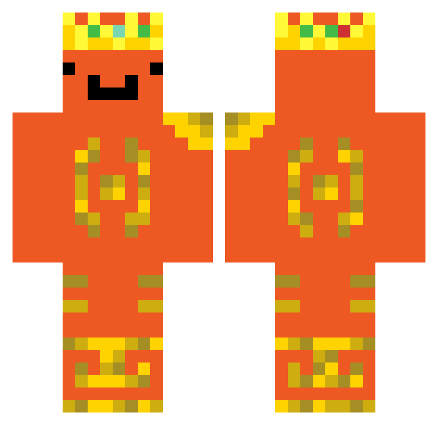 alien_duty Minecraft skin, front and back view