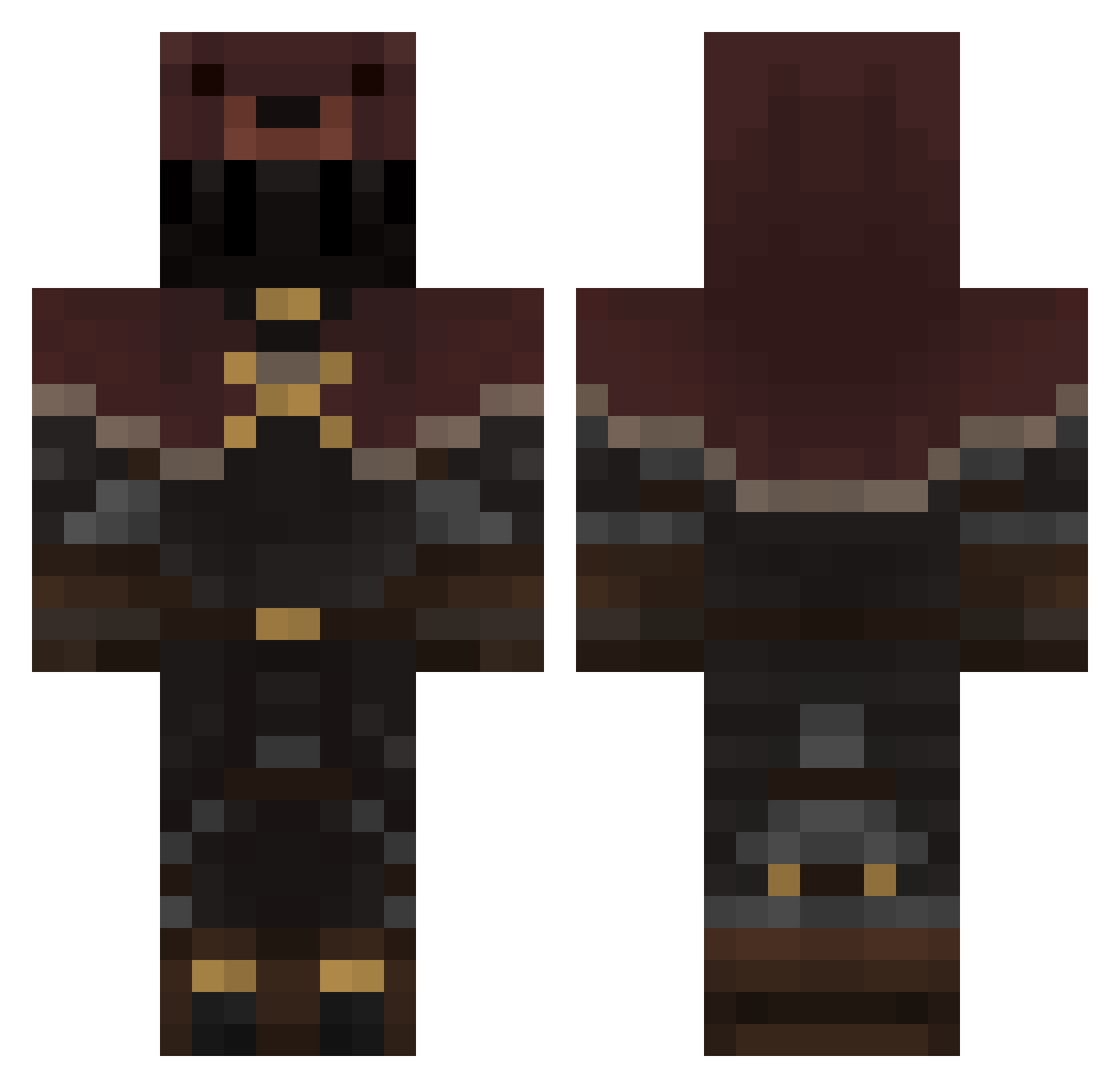 Werveh Minecraft skin, front and back view